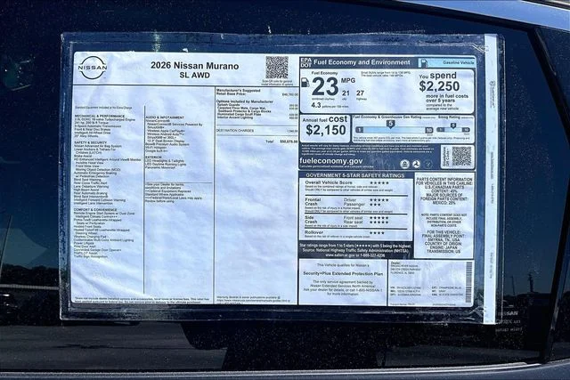 New 2026 Nissan Murano SL 4D Sport Utility