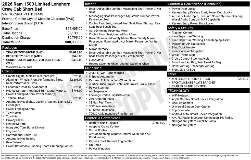 New 2026 Granite Crystal Metallic Clear-Coat Exterior Paint RAM Limited image 6