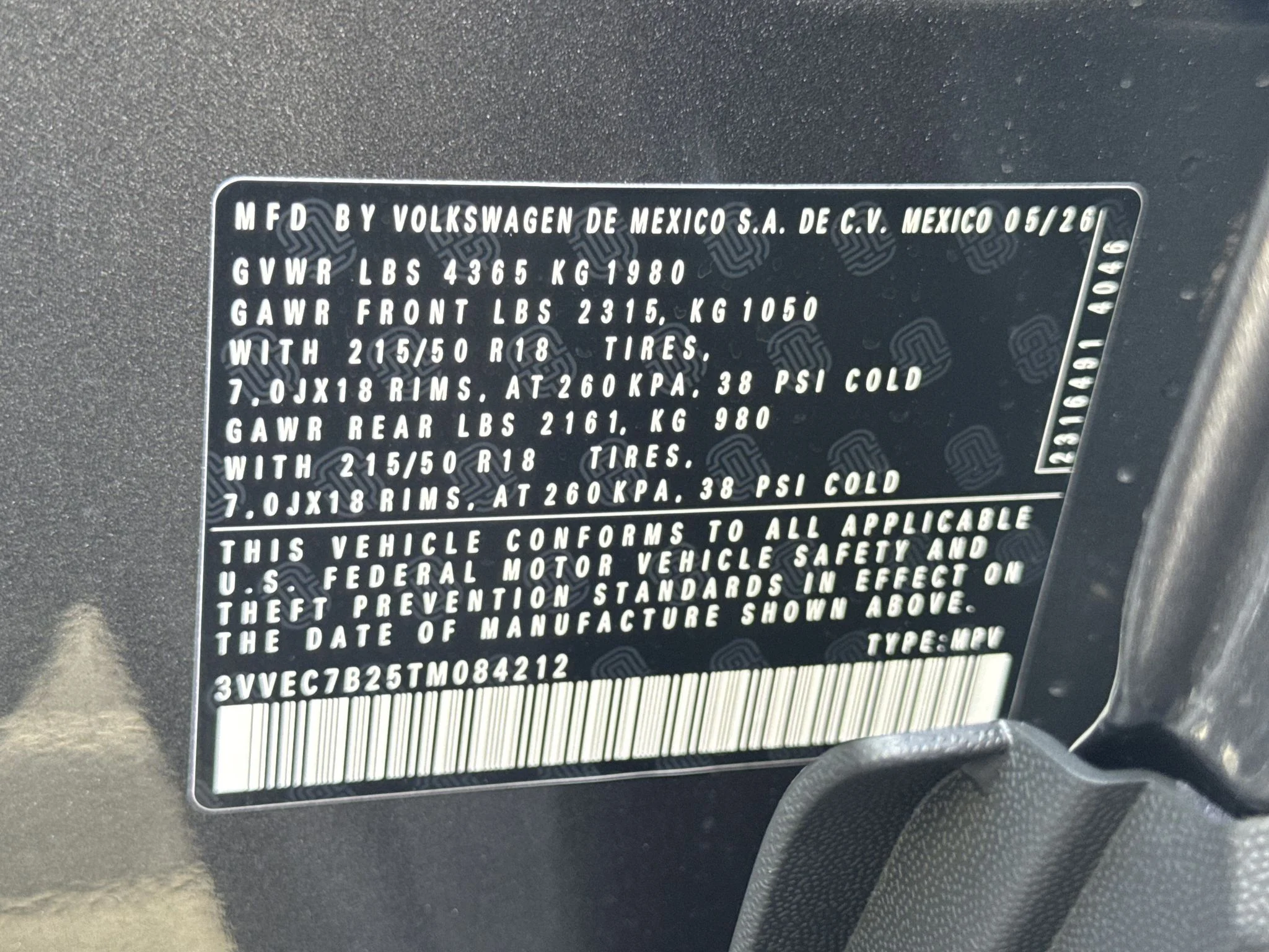 New 2026 Platinum Gray Metallic Volkswagen SE image 34