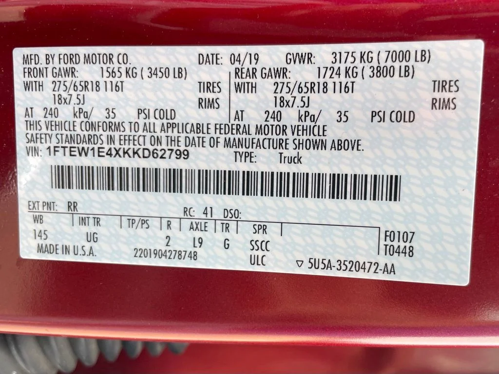Used 2019 Ruby Red Metallic Ford XLT image 35