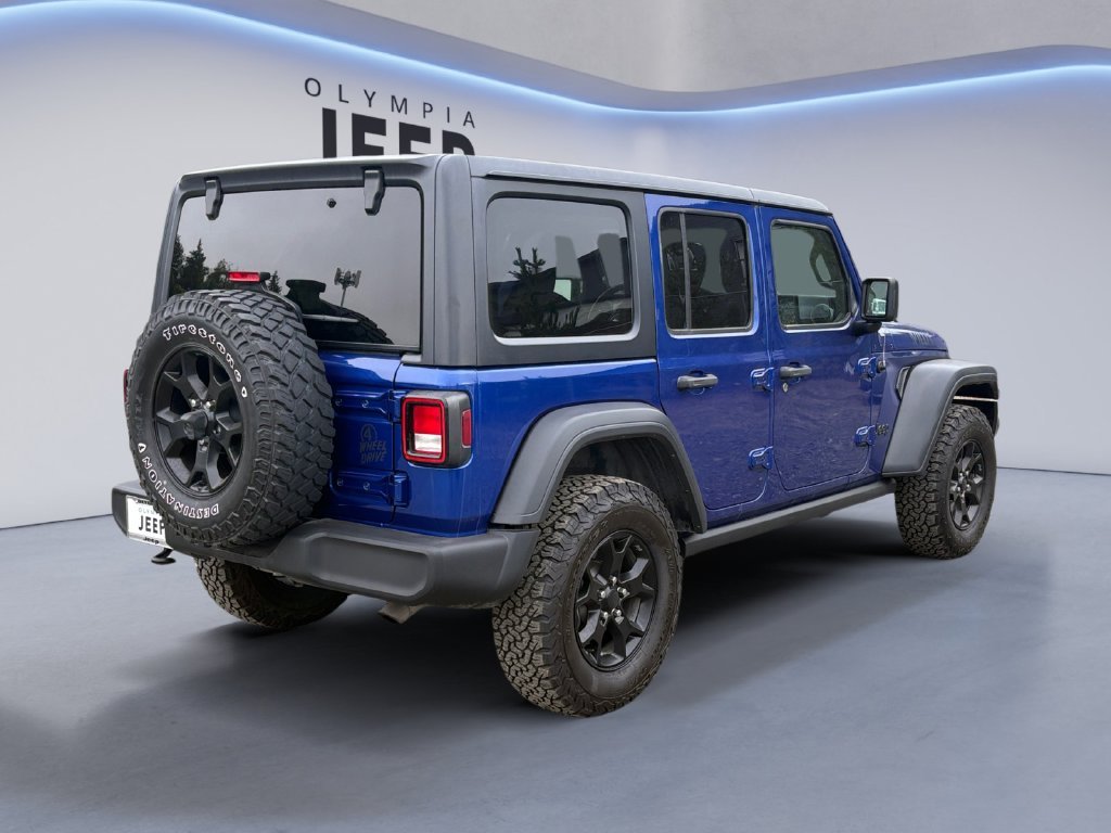 Used 2020 Blue Jeep Unlimited Willys image 3
