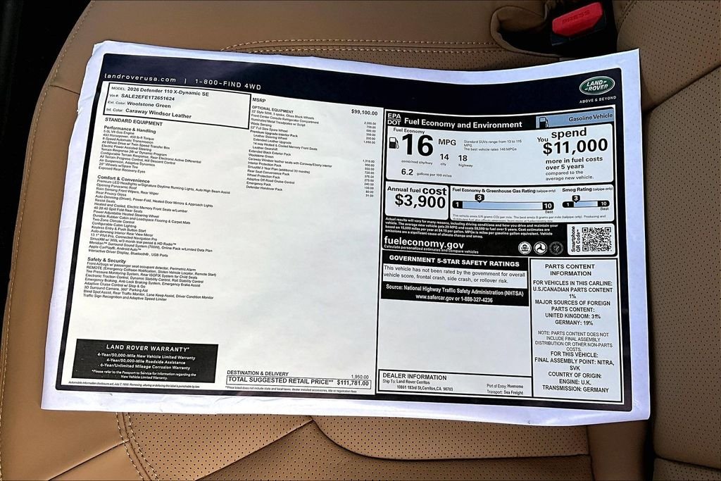 New 2026 WOOLSTONE GREEN Land Rover X-Dynamic SE image 14