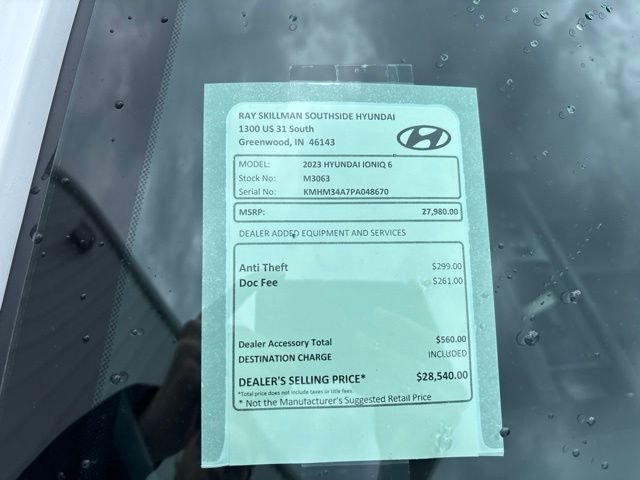 Used 2023 Hyundai IONIQ 6 SEL with VIN KMHM34AC7PA048670 for sale in Greenwood, IN
