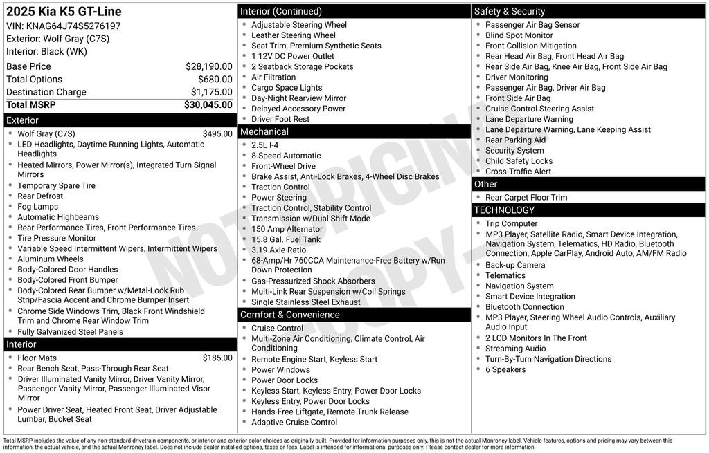 Certified Used 2025 Gray Kia GT-Line image 8