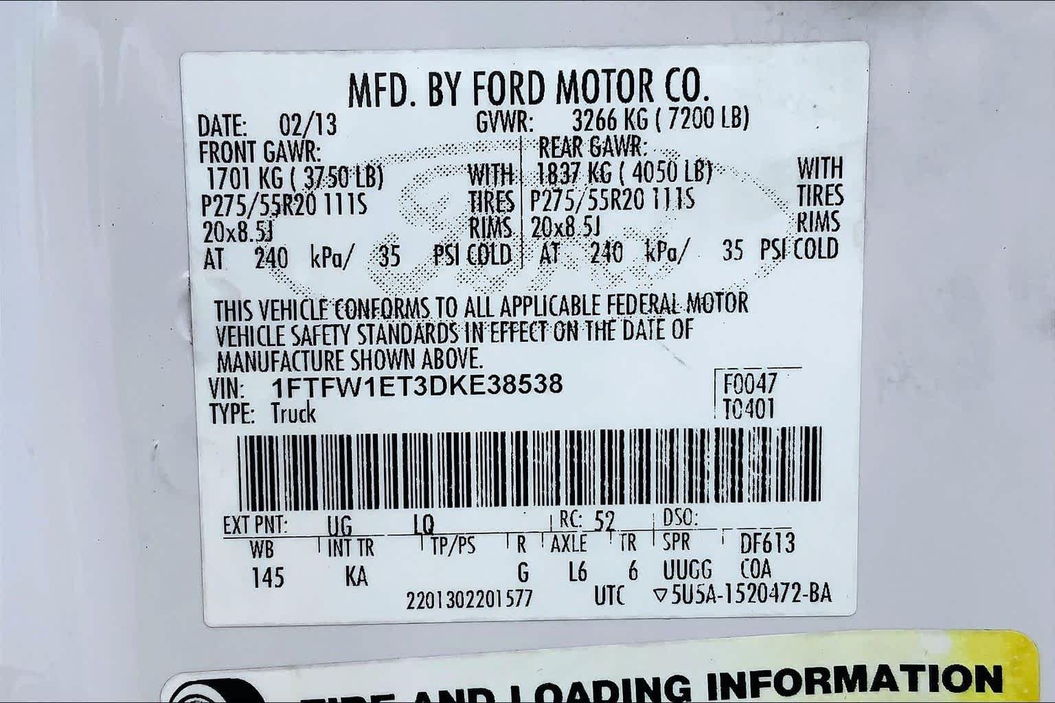 Used 2013 White Platinum Tri-Coat Metallic Ford King Ranch image 36