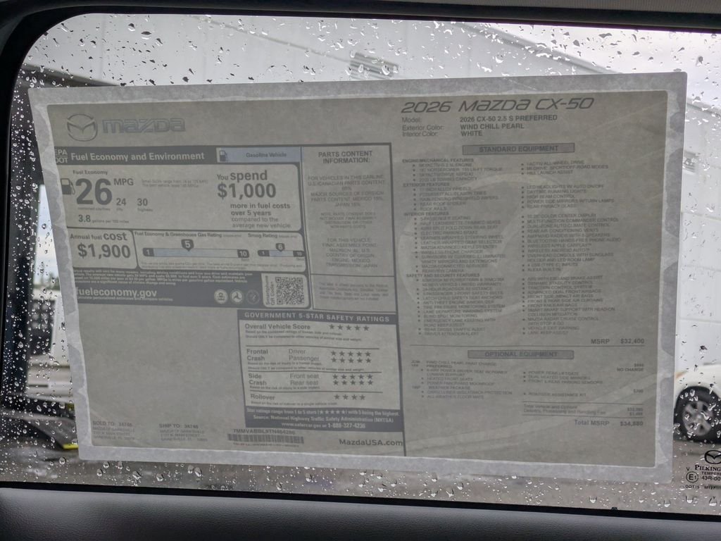 New 2026 Wind Chill Pearl Mazda 2.5 S Preferred AWD image 33