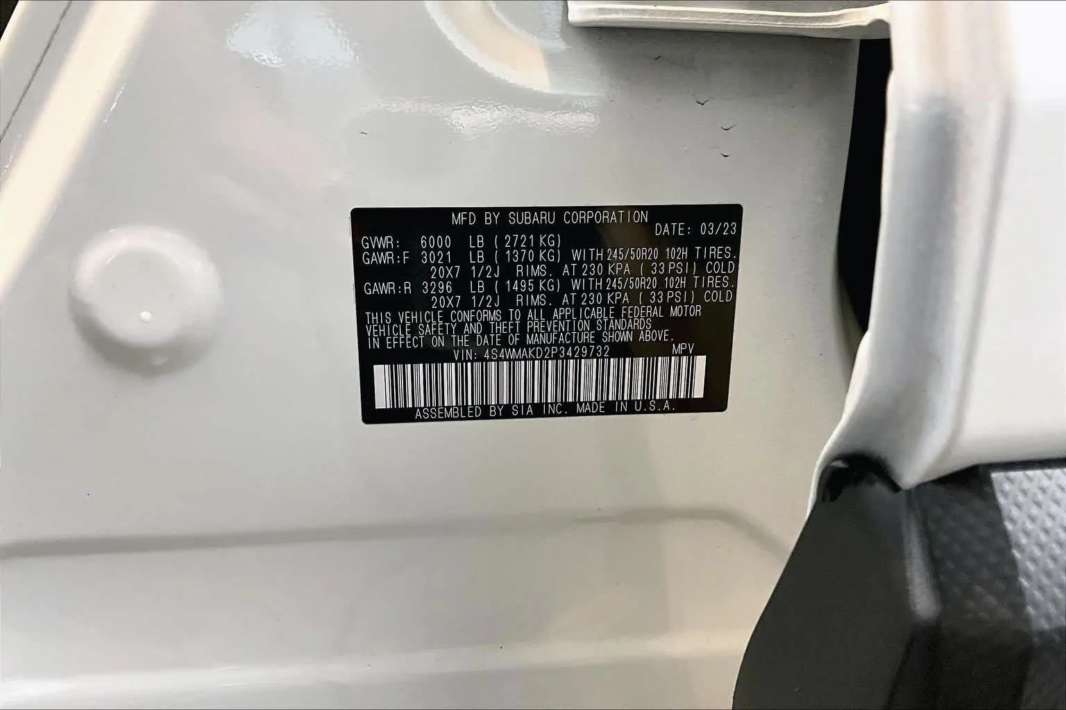 Used 2023 Crystal White Pearl Subaru Onyx Edition Limited image 34