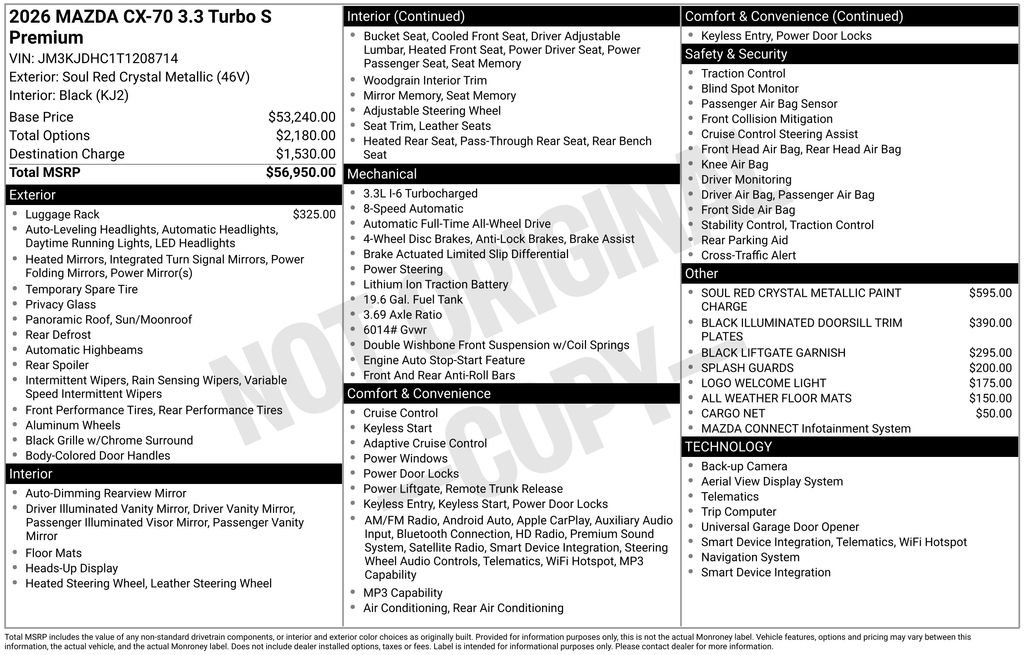 New 2026 Soul Red Crystal Metallic Mazda 3.3 Turbo S Premium AWD image 4