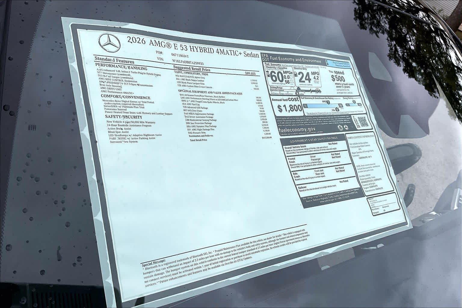 New 2026 MANUFAKTUR Alpine Grey Mercedes-Benz AMG® E 53 E 4MATIC+ Sedan image 16