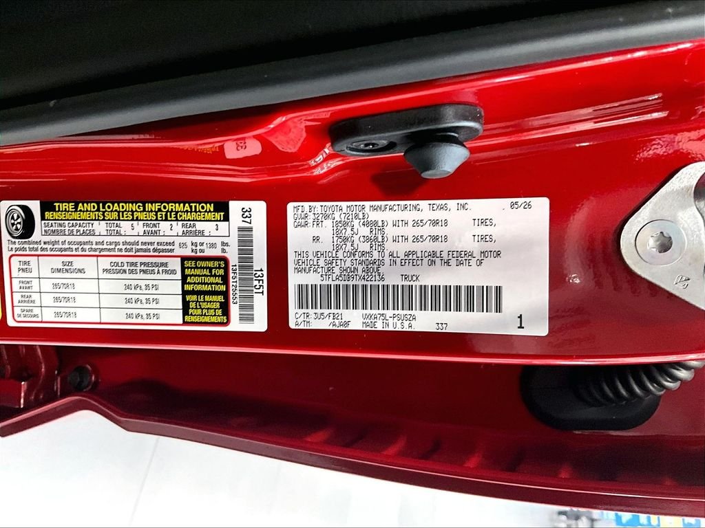 New 2026 Supersonic Red Toyota SR5 image 16