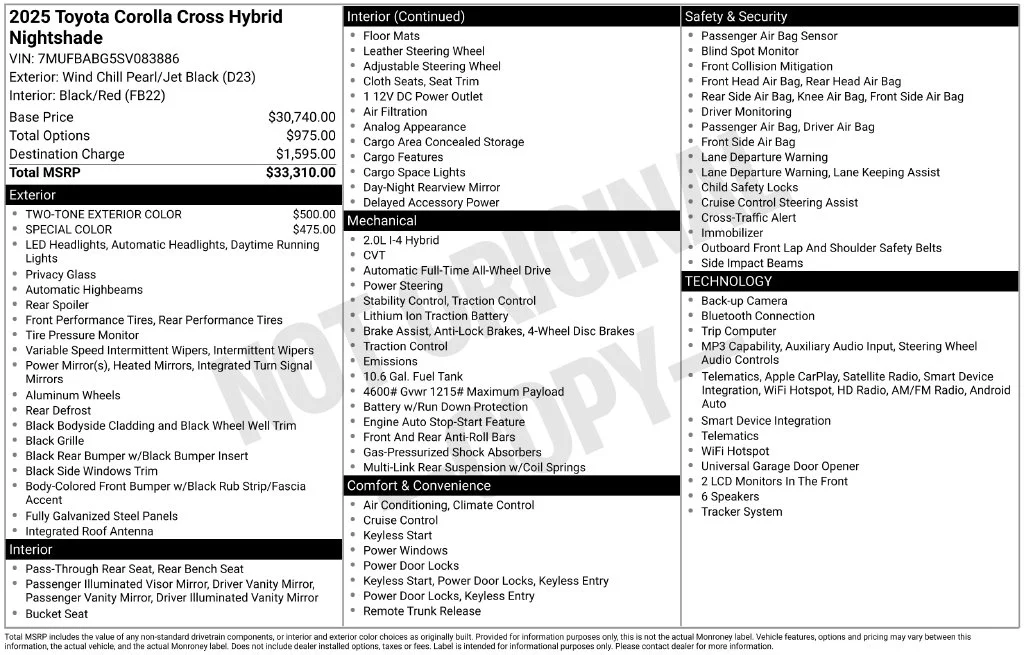 Used 2025 Wind Chill Pearl Toyota Hybrid Nightshade image 42