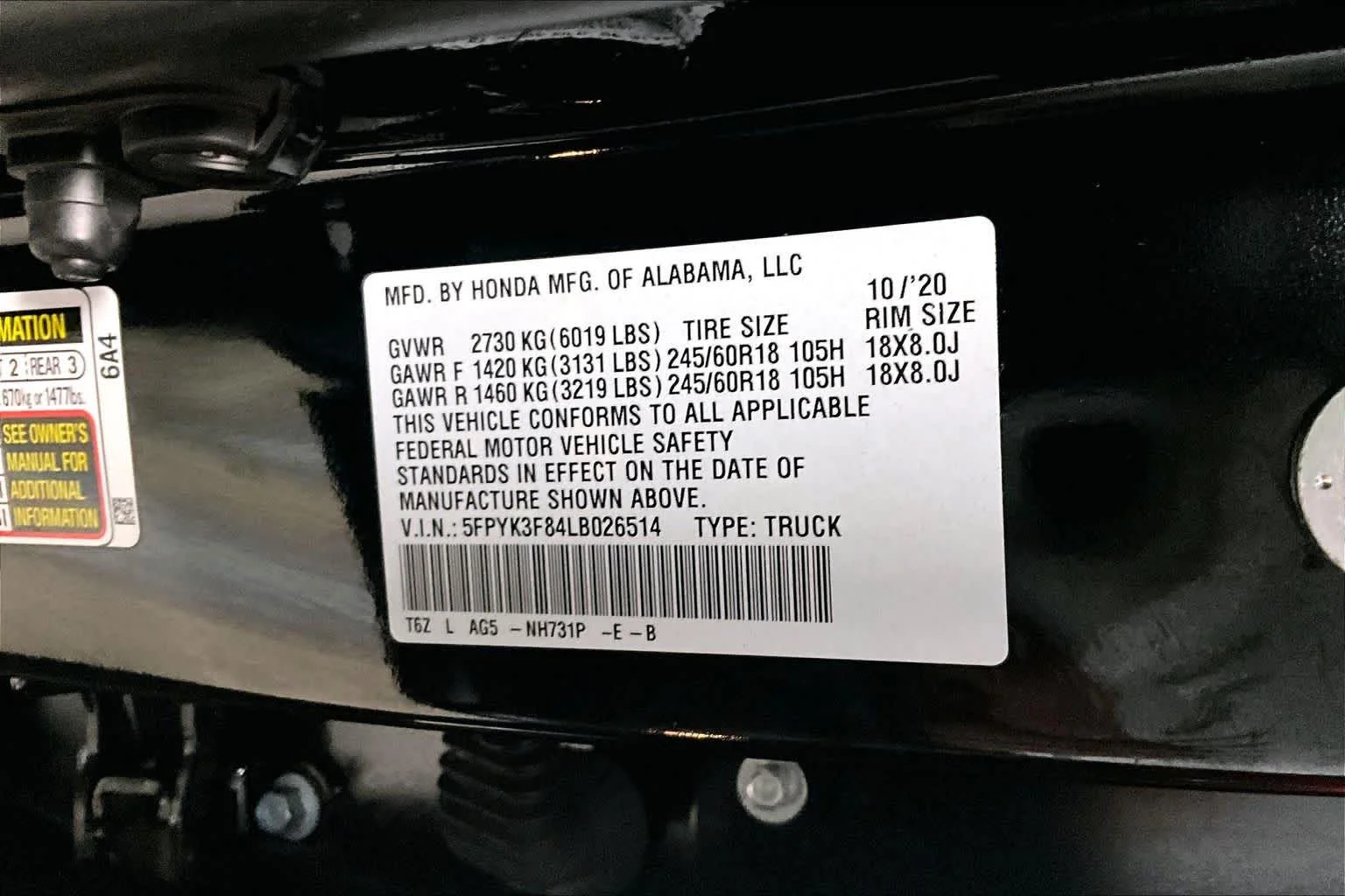 Used 2020 Crystal Black Pearl Honda Black Edition image 18