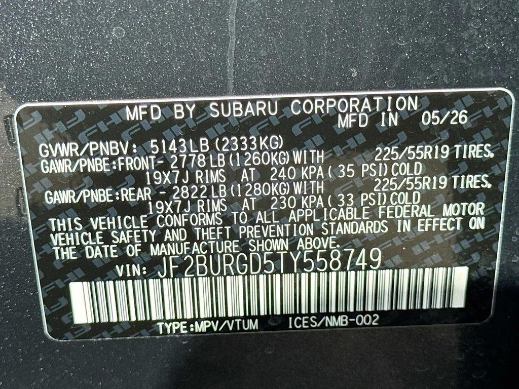 New 2026 Gray Subaru Limited XT image 43