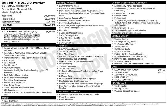 2017 INFINITI Q50 Premium