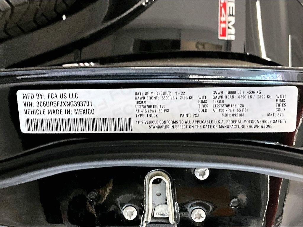Used 2022 Diamond Black Crystal Pearlcoat Ram Laramie image 35