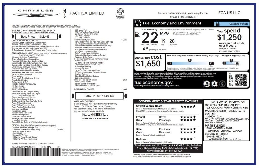 Used 2017 White Chrysler Limited image 21