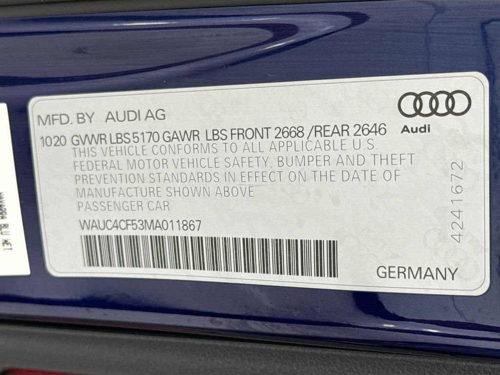 Used 2021 Blue Metallic Audi Premium Plus image 33