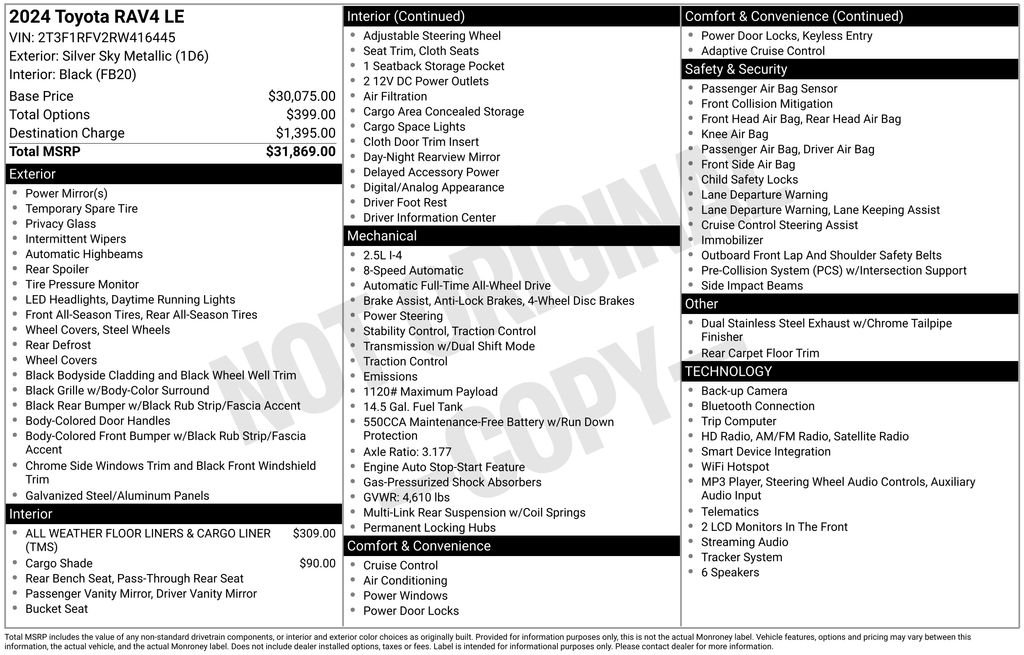 Used 2024 Silver Toyota LE image 6