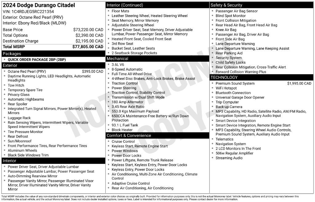 Used 2024 Red Dodge Citadel image 30