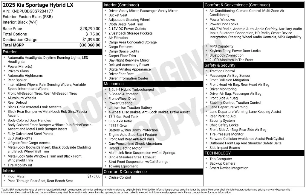 Used 2025 Black Kia LX image 2