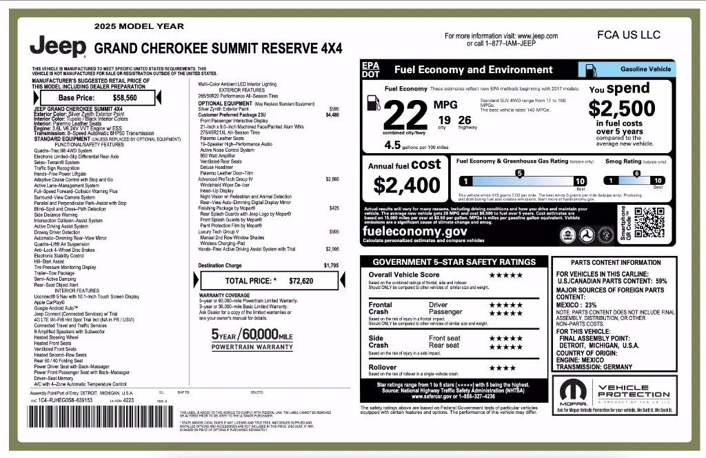 Used 2025 Silver Jeep Summit Reserve image 7