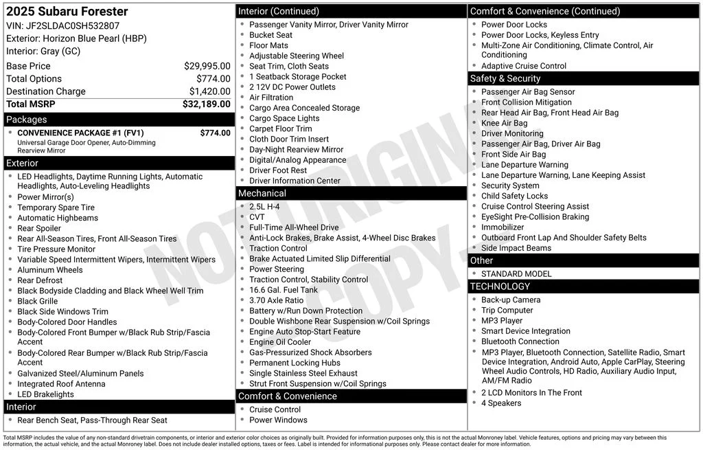 Used 2025 Blue Subaru Base image 4