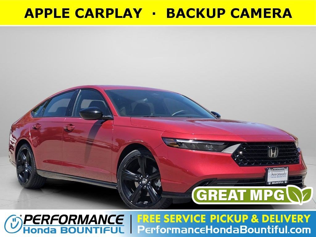 Certified Used 2023 Radiant Red Metallic Honda HYBRID SPORT L BD image 1