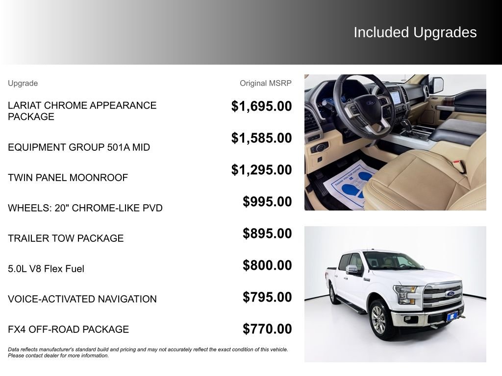Used 2017 Oxford White Ford Lariat image 5