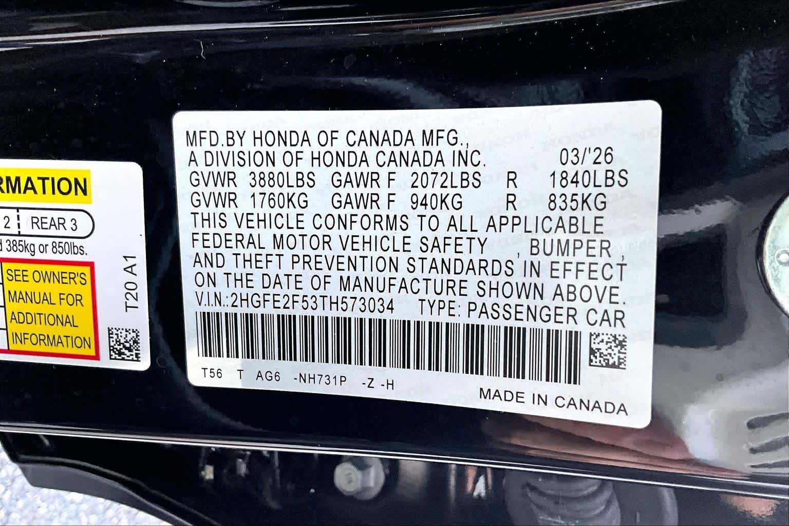 Certified Used 2026 Crystal Black Pearl Honda Sport image 32