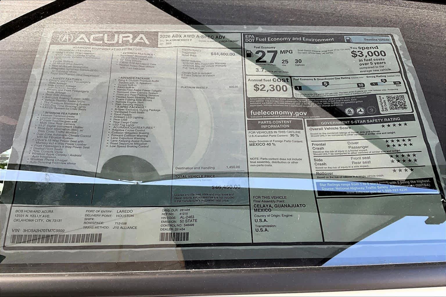 New 2026 Platinum White Pearl Acura w/A-Spec Advance Package image 19