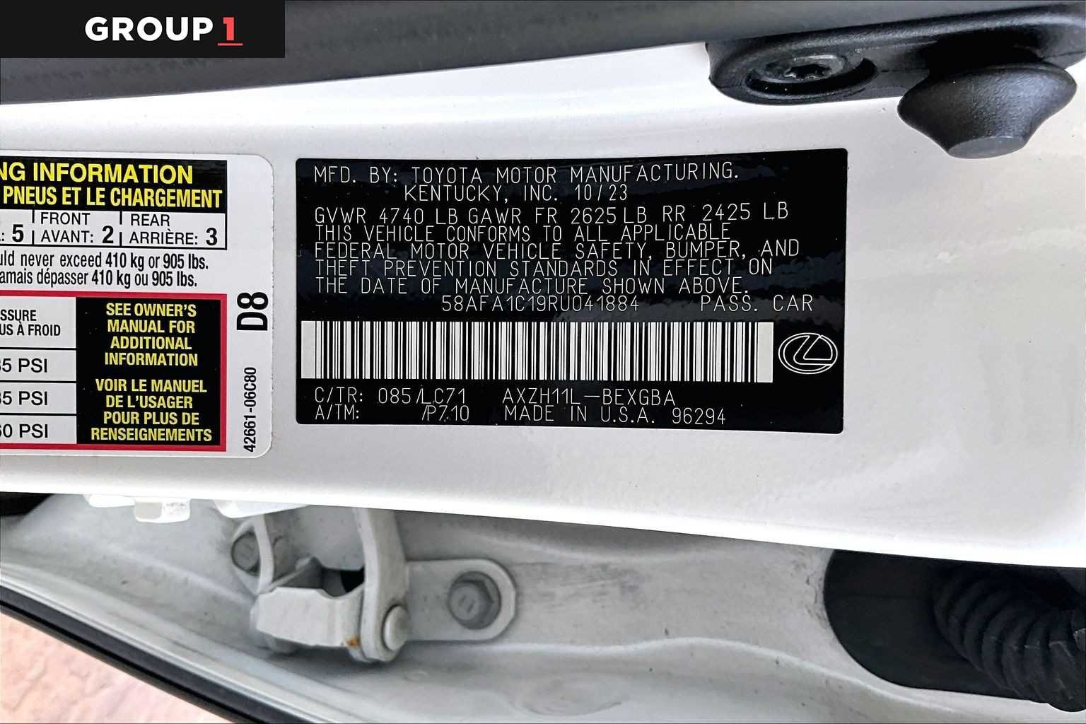 Used 2024 Eminent White Pearl Lexus Ultra Luxury image 34