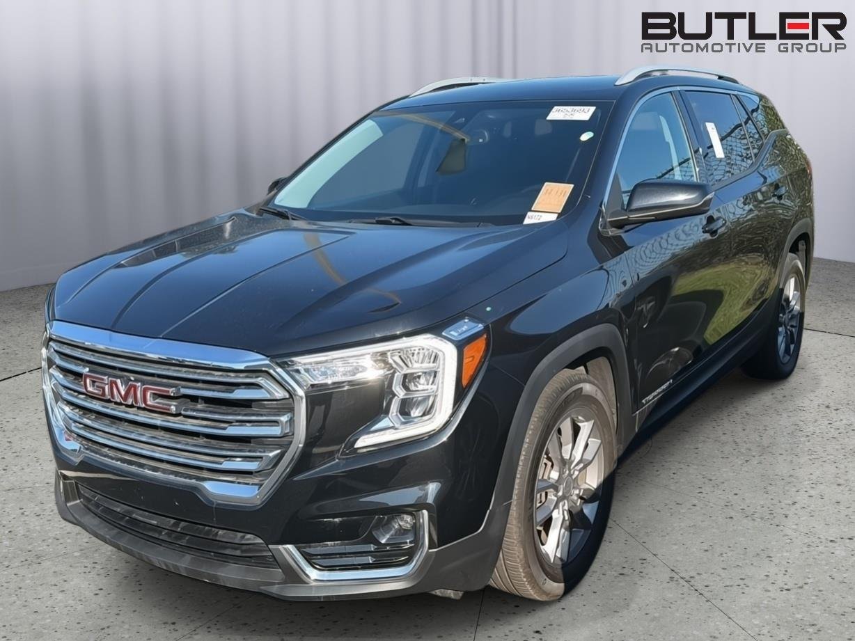 Used 2022 Ebony Twilight Metallic GMC SLT image 1