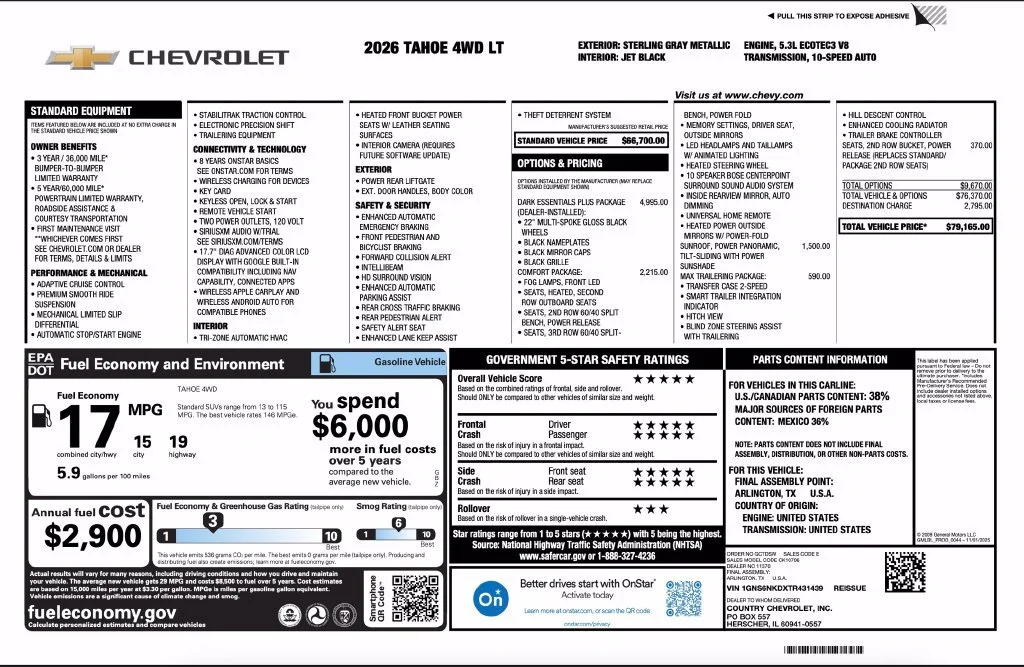 New 2026 Sterling Gray Metallic Chevrolet LT image 2