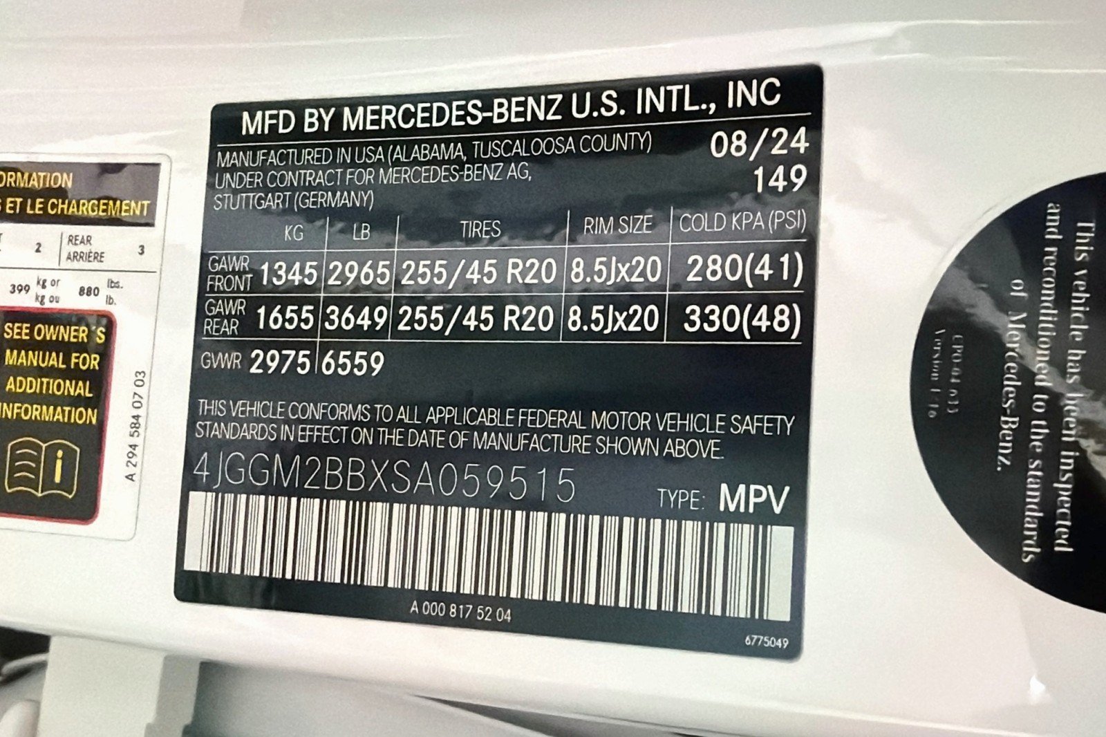 Certified Used 2025 Polar White Mercedes-Benz EQE 350+ image 27
