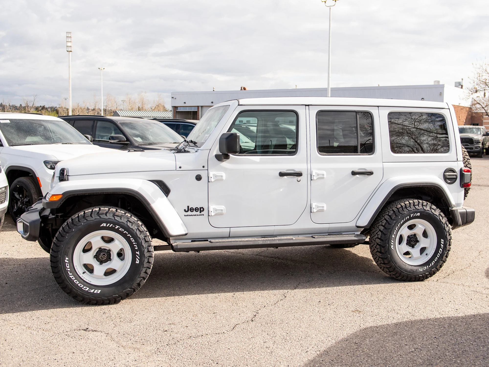 New 2026 White Jeep Sahara*, Black Rhino Wheels, 33 Inch Tires image 3