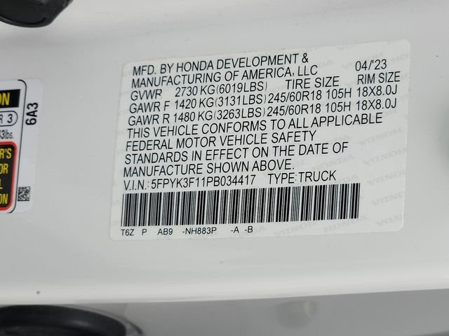Certified Used 2023 Platinum White Pearl Honda AWD SPORT image 26