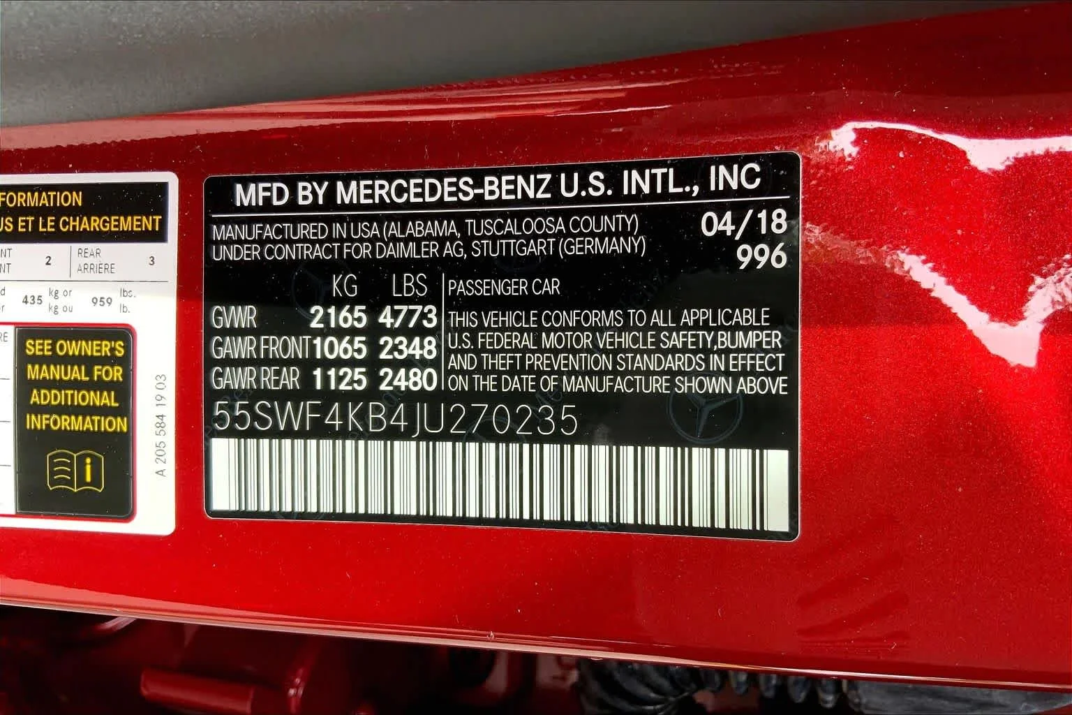 Used 2018 designo Cardinal Red Metallic Mercedes-Benz C 300 image 37