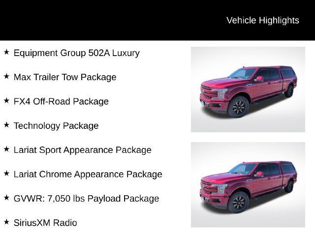 Used 2019 Ruby Red Metallic Tinted Clearcoat Ford Lariat image 8