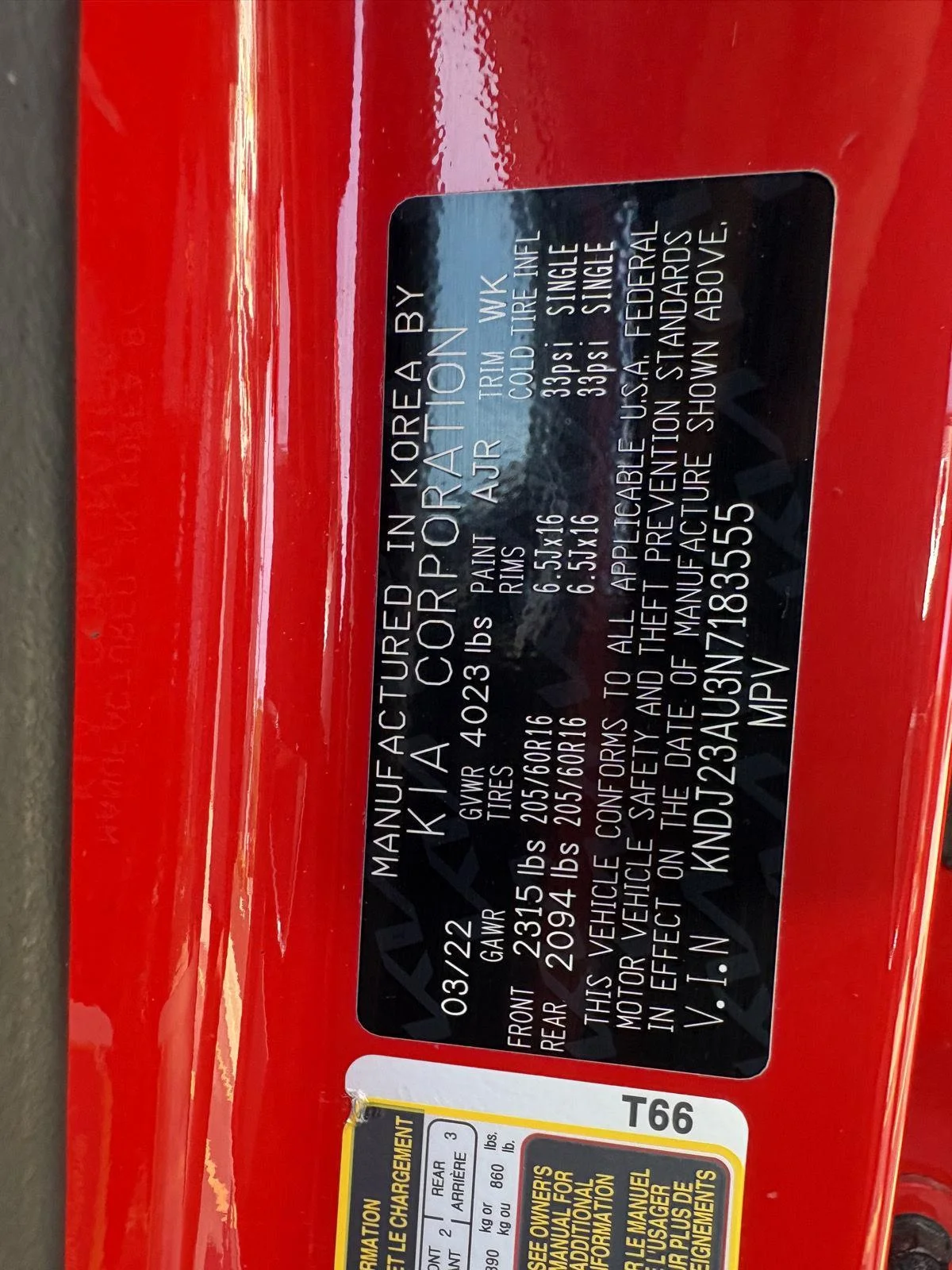 Used 2022 Inferno Red Kia LX image 16