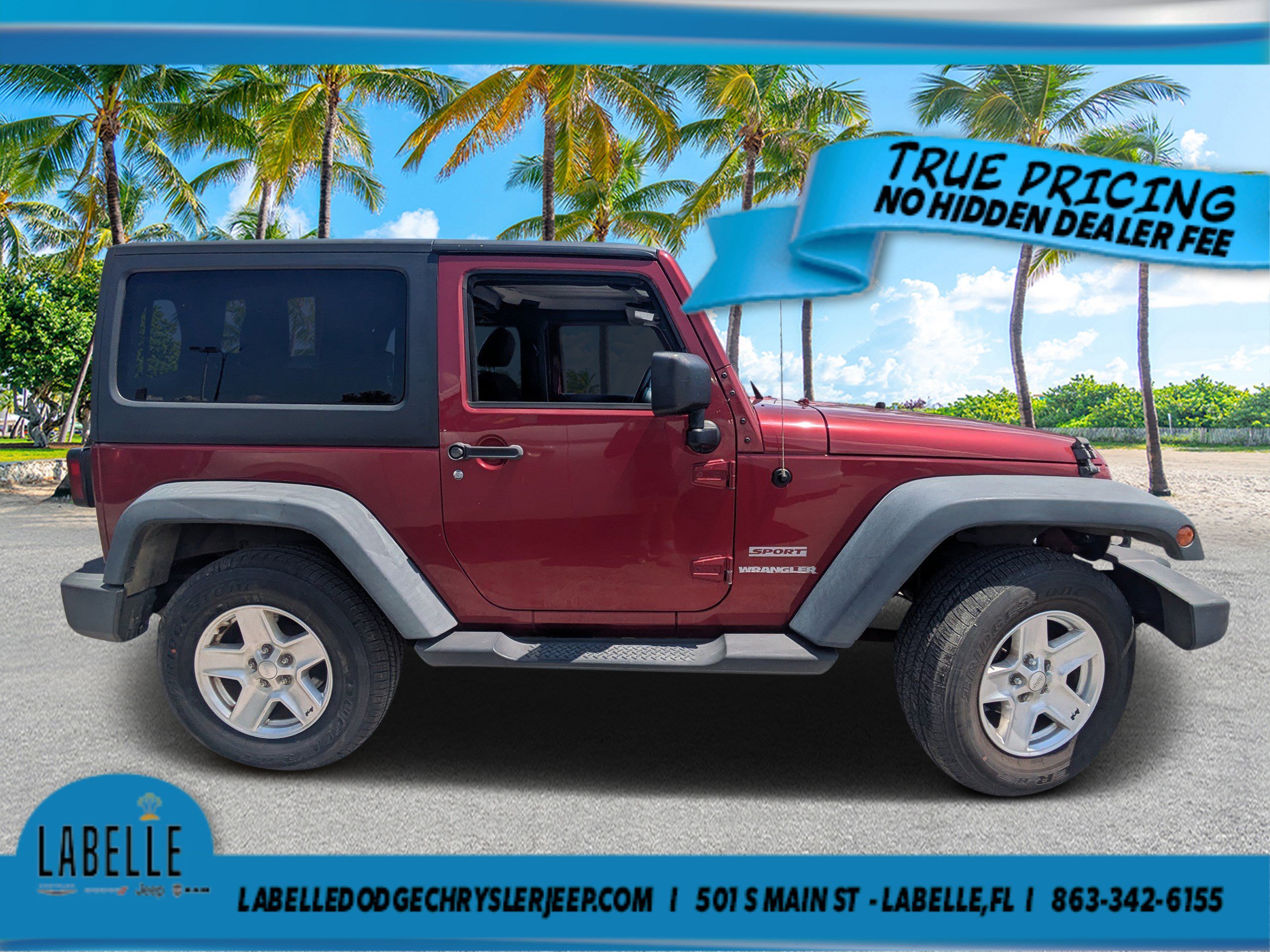 Used 2012 Jeep Wrangler Sport with VIN 1C4AJWAG3CL246091 for sale in LaBelle, FL