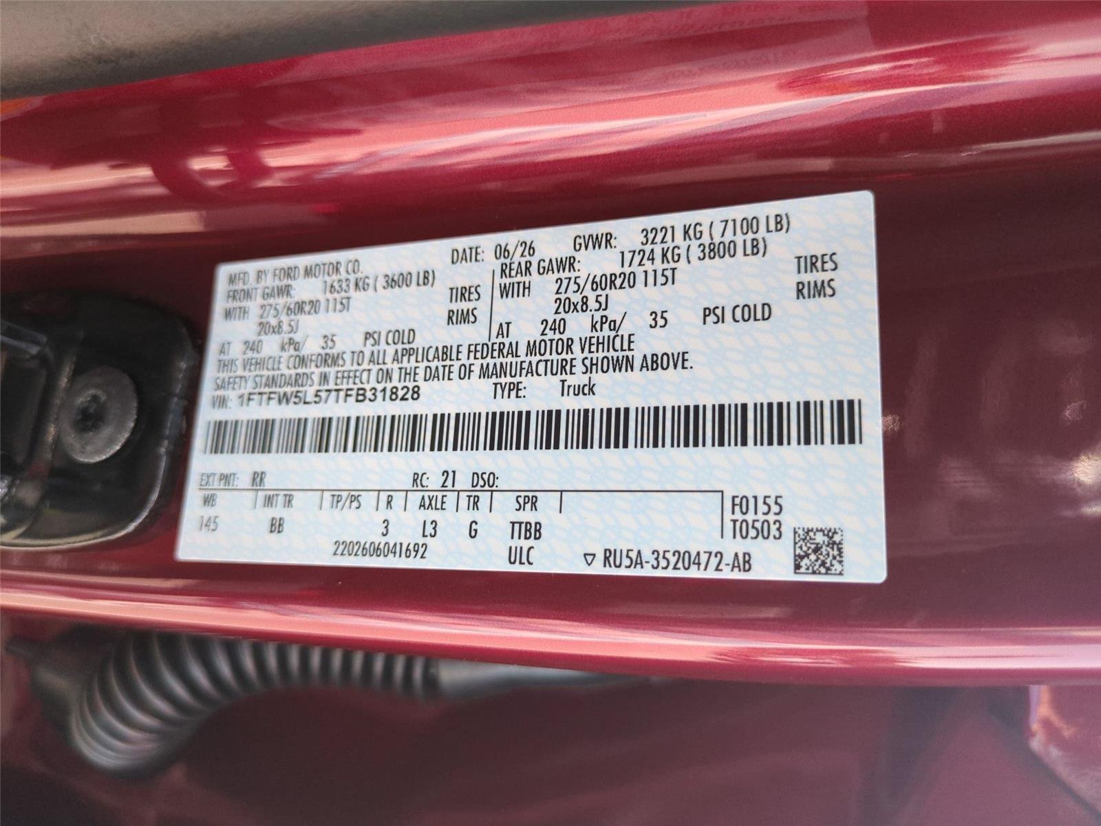 New 2026 Ruby Red Metallic Tinted Clearcoat Ford Lariat® image 41
