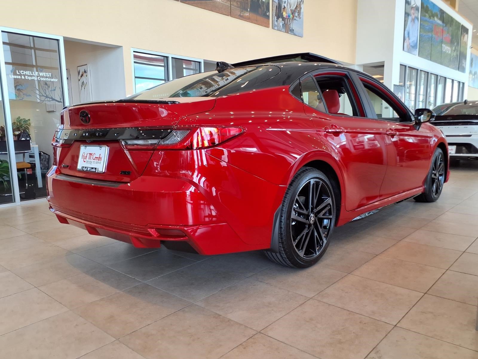 New 2026 Supersonic Red with Midnight Black Metallic roof Toyota XSE image 4