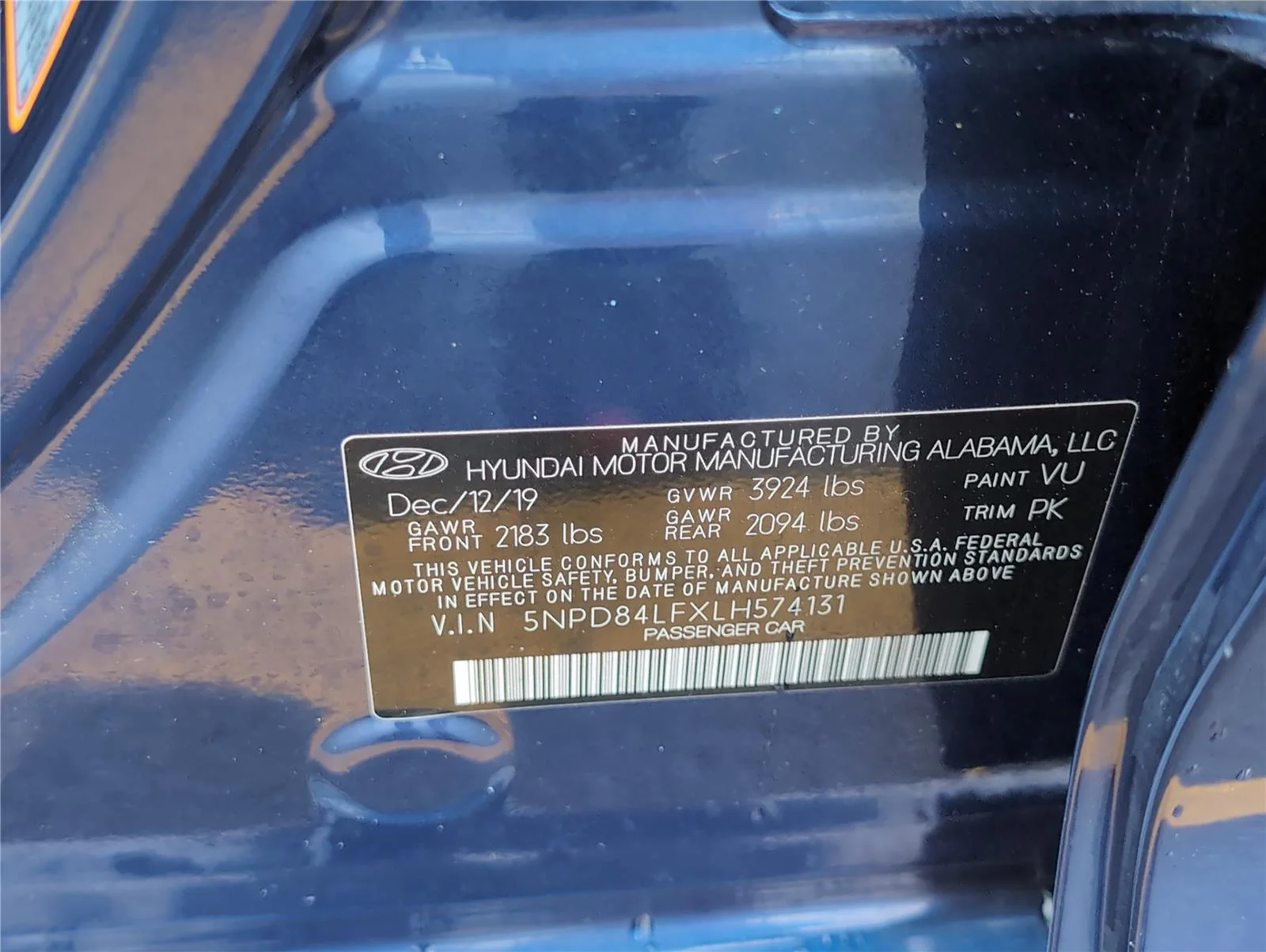 Used 2020 Lakeside Blue Hyundai SEL image 13