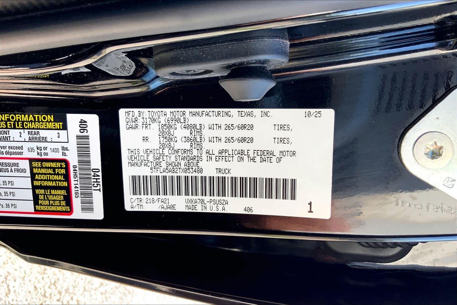 Used 2026 Midnight Black Metallic Toyota SR5 image 36