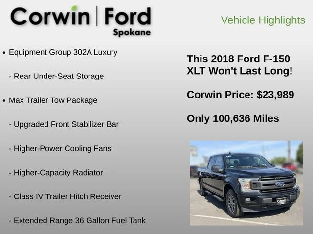 Used 2018 Shadow Black Ford XLT image 18