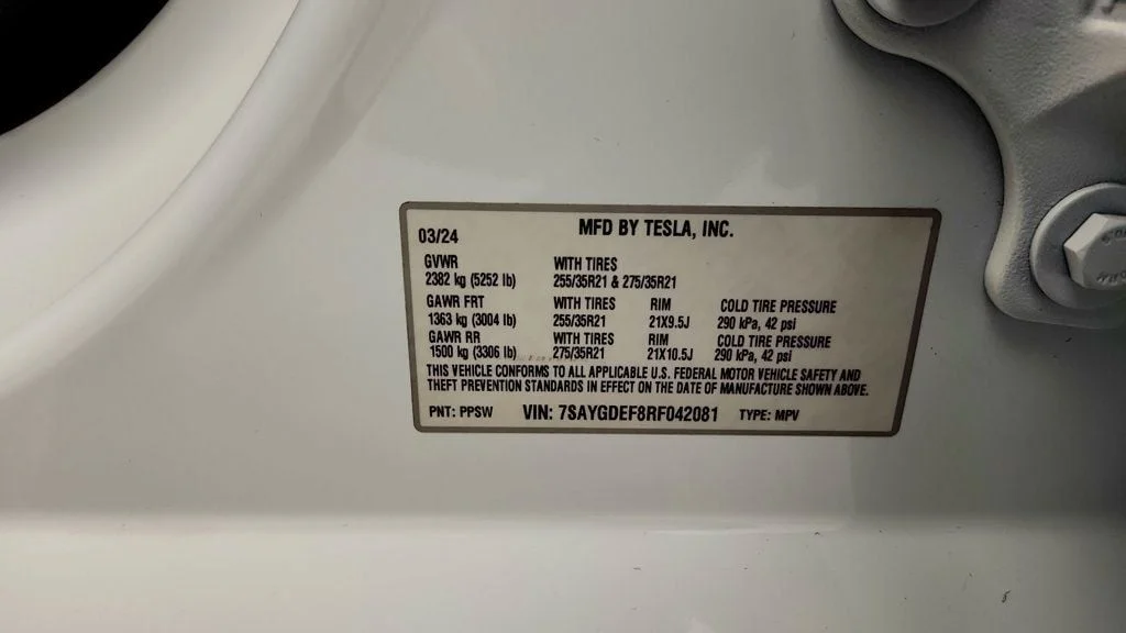 Used 2024 Pearl White Multi-Coat Tesla Performance AWD image 24