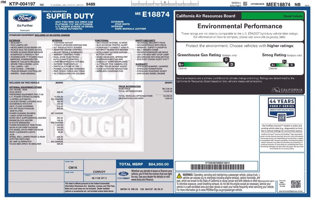 Used 2021 White Ford Platinum image 6