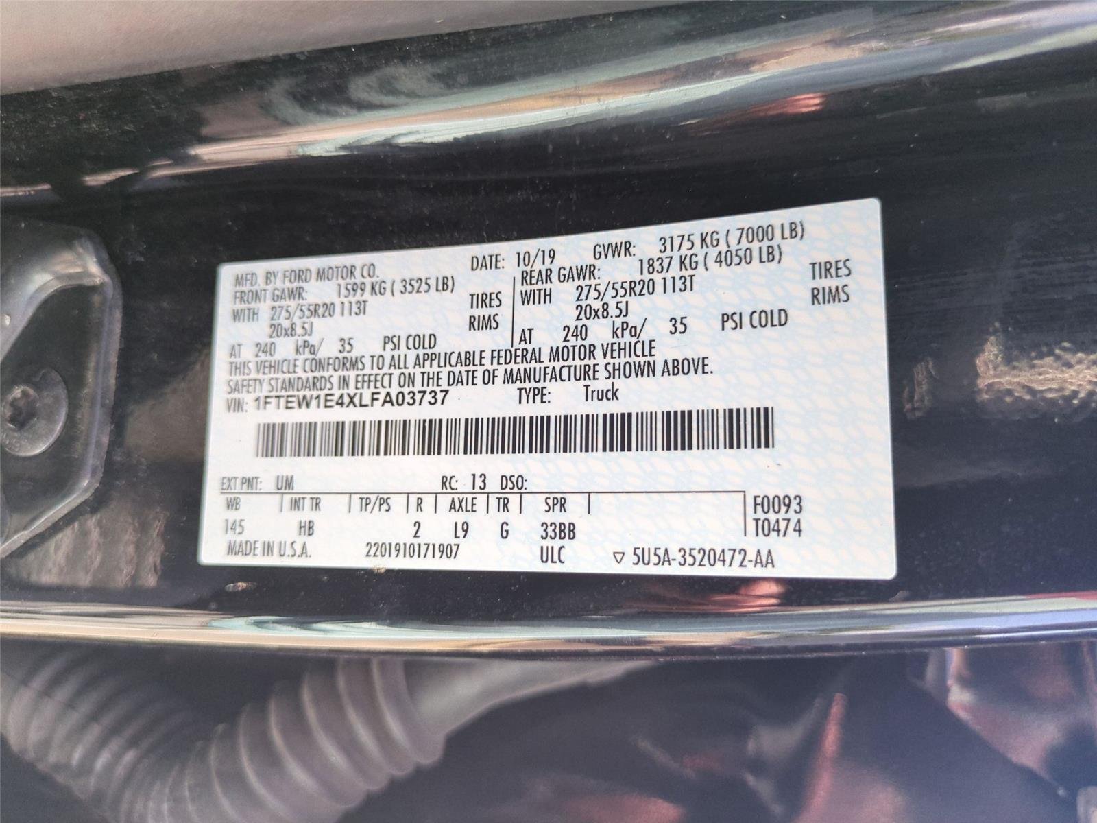 Used 2020 Agate Black FORD LARI image 43