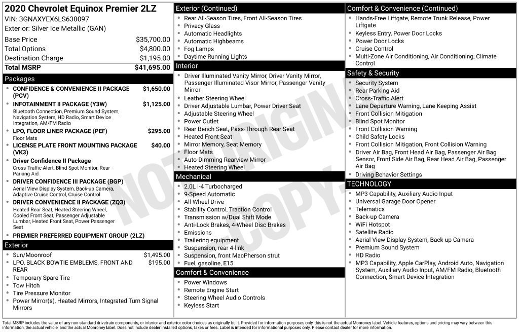 Certified Used 2020 SILVER ICE METALLIC Chevrolet Premier image 29