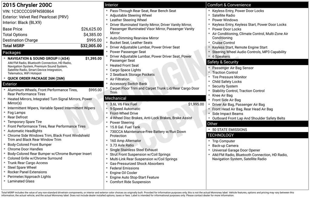 Used 2015 Red Chrysler C image 2